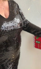 (CURVES) Robe sequins BLACK