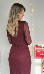 Robe longue pailletée WINE