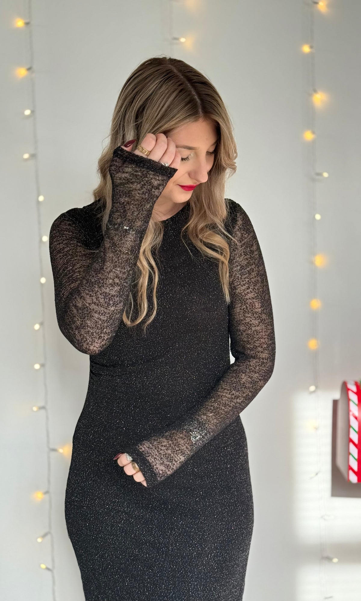 Robe longue pailletée WINE