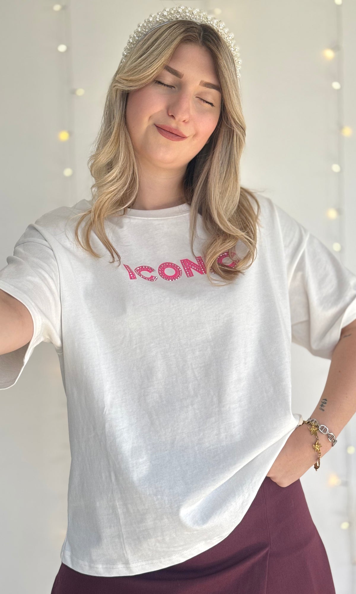 T-shirt à strass ICONIC