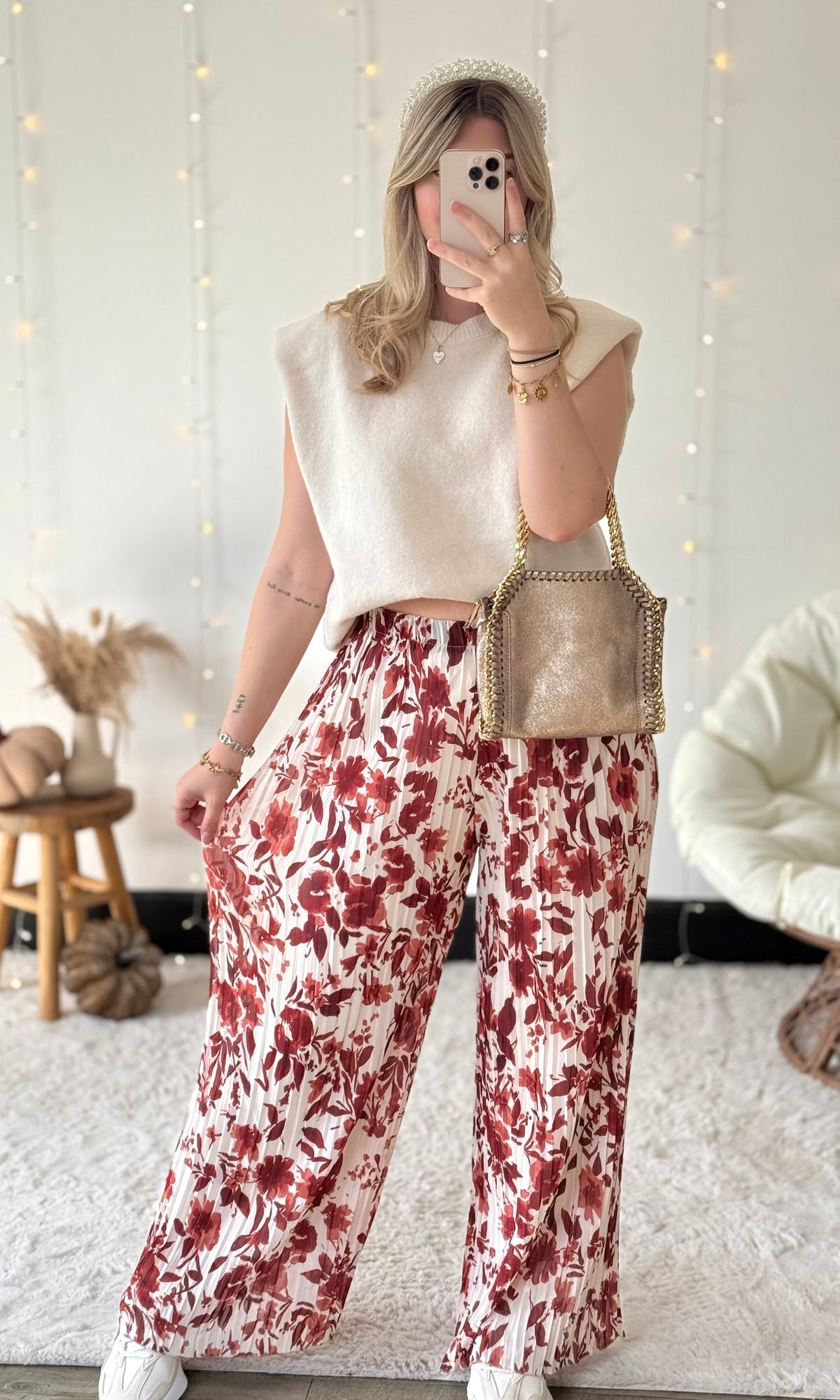 Pantalon plissé AUTUMN terracotta (34-48) 🇮🇹