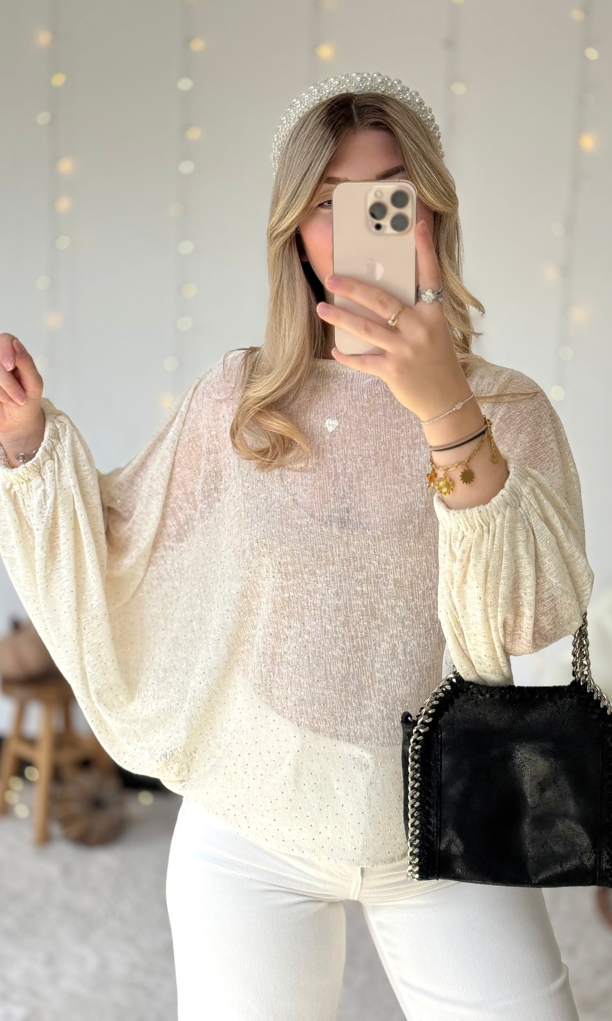 Haut à strass IVORY