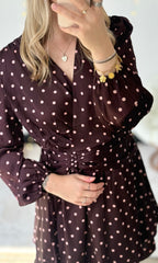 Robe satinée à pois NICOLE