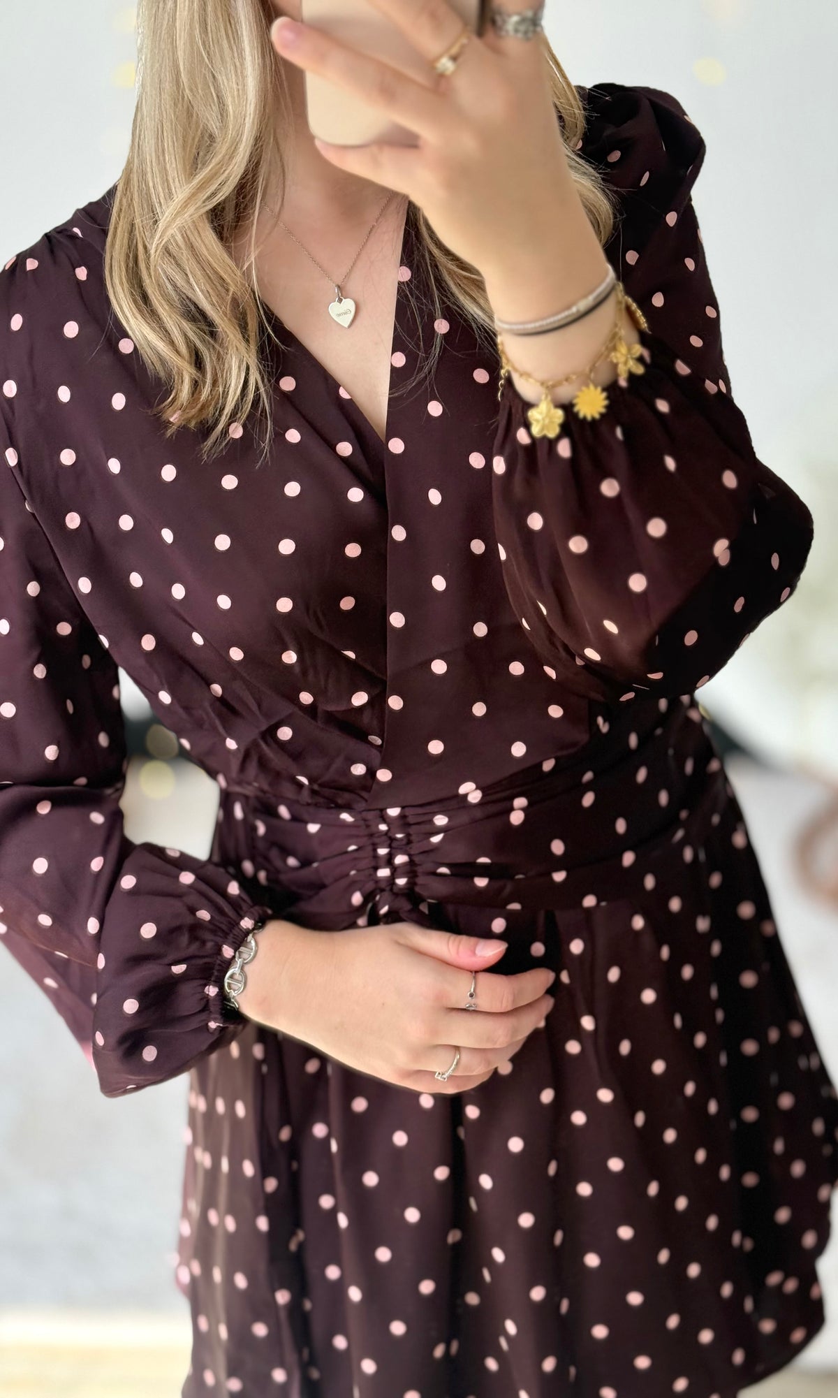 Robe satinée à pois NICOLE