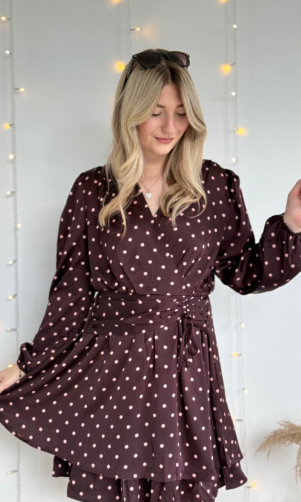 Robe satinée à pois NICOLE