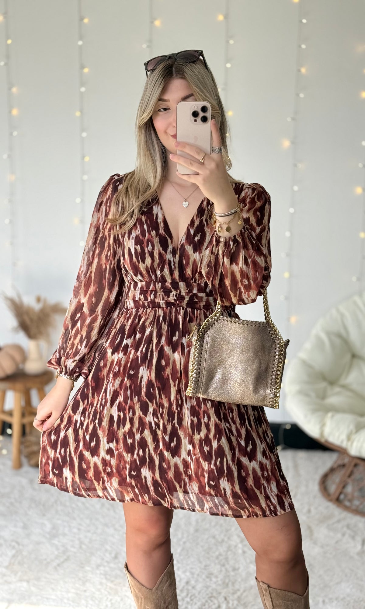 Robe bordeaux léopard FALL