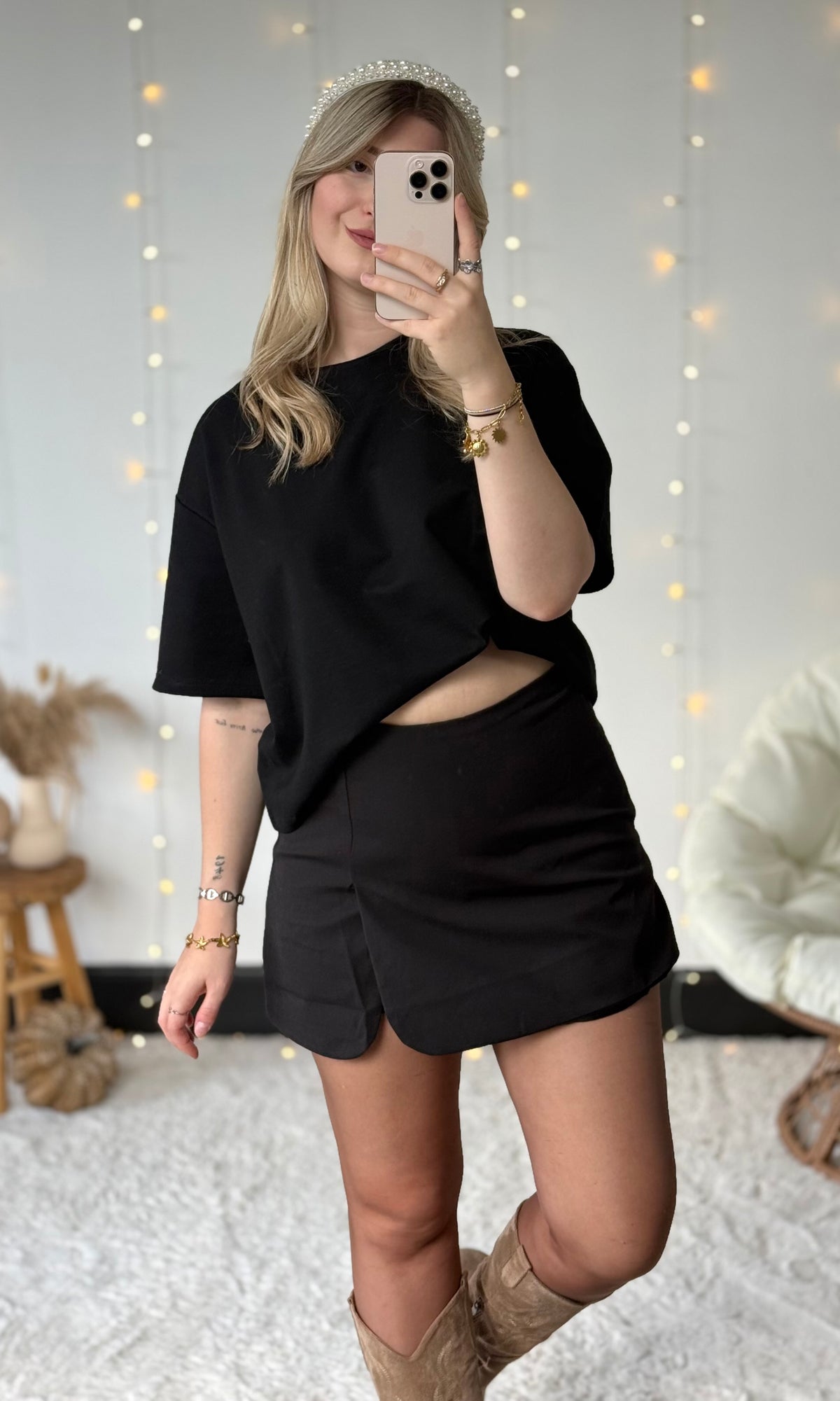Jupe short en tissu LORELAI