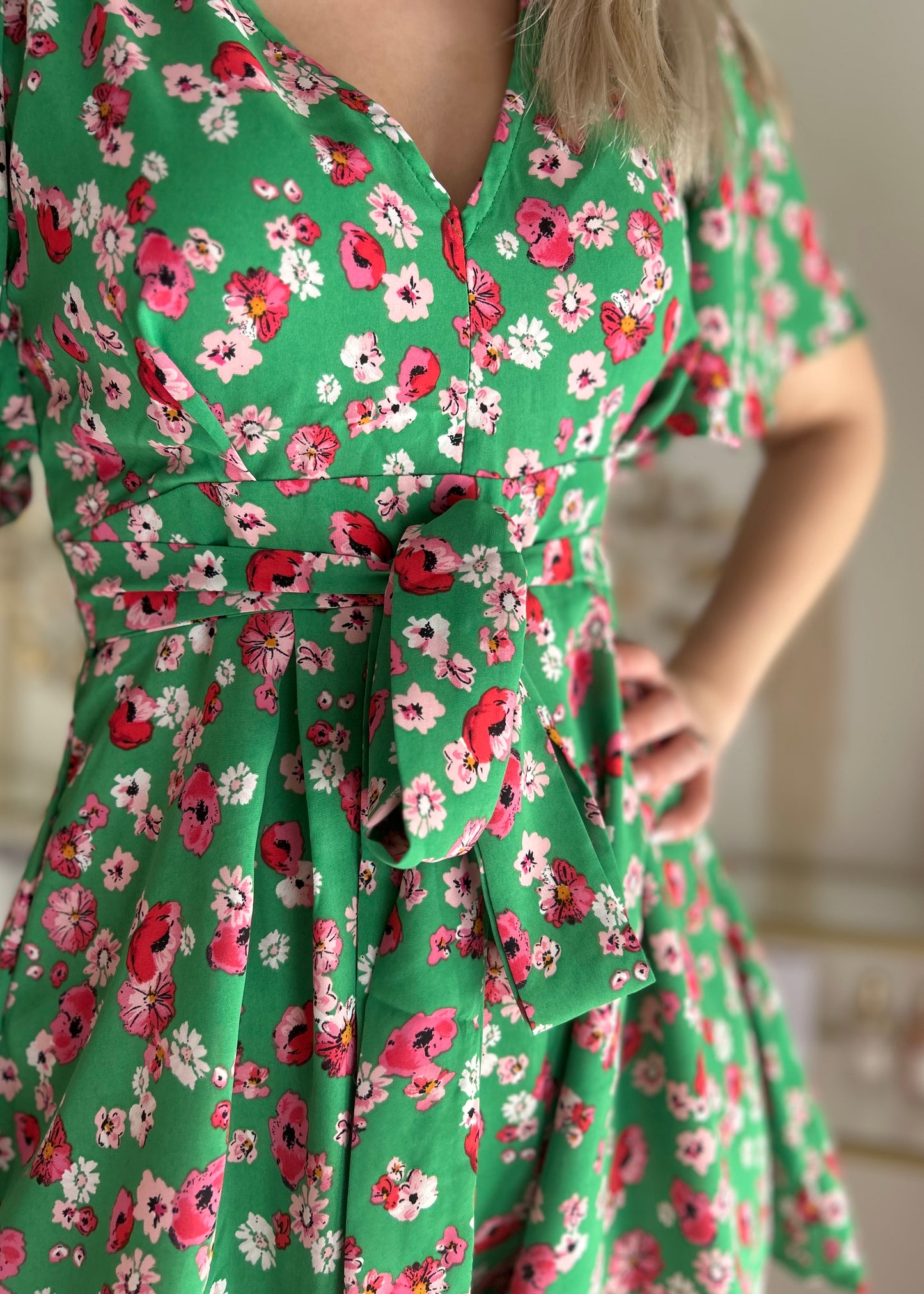 Combishort fleurie verte ZOE
